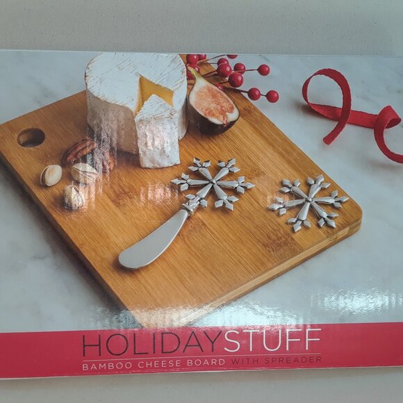Bamboo Cheese Board With Spreader Set New In Box - Picture 6 of 8